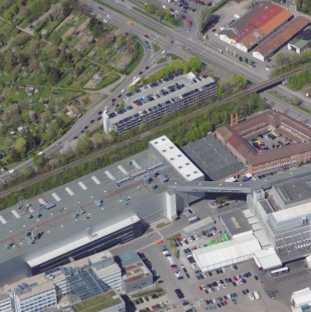 Die Kreuzung von Nordsee- und Schwieberdingerstraße in Zuffenhausen aus der Luft gesehen. Foto: Stadtmessungsamt/Stadt Stuttgart