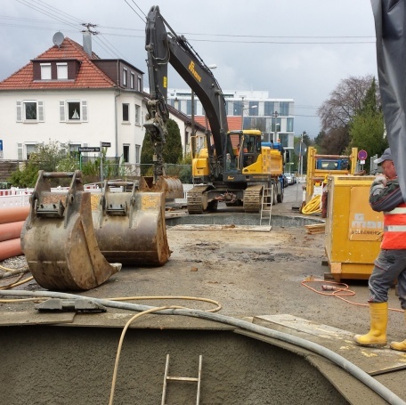 In der Meßstetter Straße wird ein neuer Regenüberlaufkanal erstellt. Foto: Stadt Stuttgart