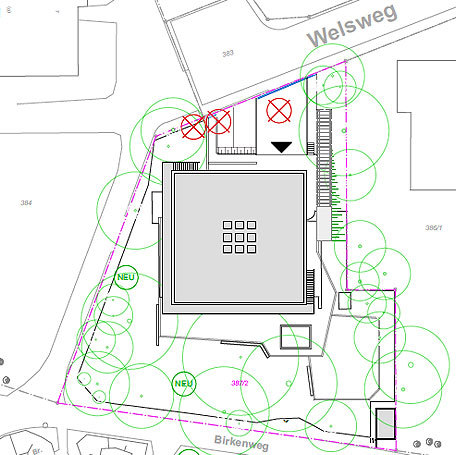 Lageplan der Kita in Mühlhausen. Grafik: Michel + Wolf Architekten