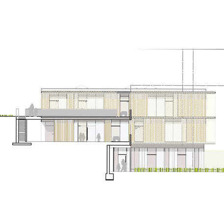 Neubau Kirchhaldenschule. Grafik: Günter Hermann Architekten