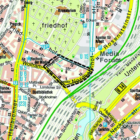 BildtitelLageplan der Fläche Wolframstraße/Nordbahnhofstraße. Karte: Stadt Stuttgart