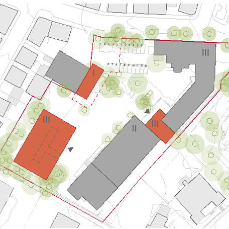 Entwurf der geplanten Erweiterungen. Grafik: Hausmann Architekten
