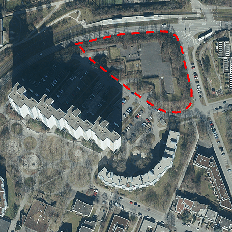 Das Luftbild zeigt das Plangebiet des Wohnquartiers am Julius-Brecht-Haus. Foto: Stadt Stuttgart