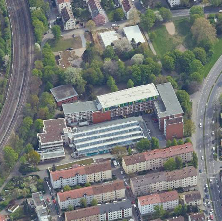 Die Wilhelm-Maybach-Schule aus der Luft gesehen. Foto: STadtmessungsamt/Stadt Stuttgart