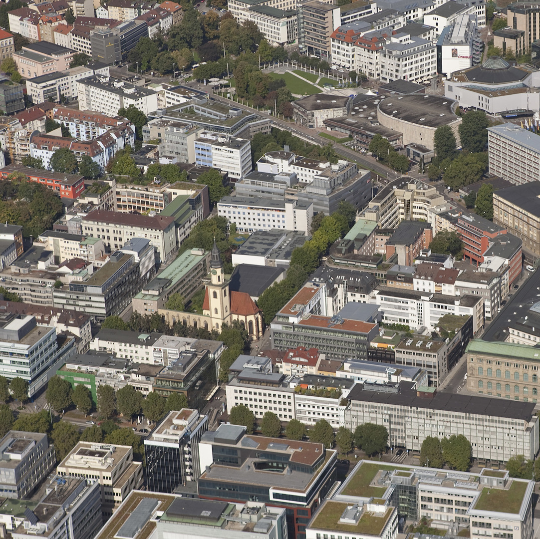 Das Hospitalviertel - eines der ältesten Stadtviertel in der Geschichte der Landeshauptstadt - umfasst das Quartier in Stuttgart-Mitte zwischen Theodor-Heuss-Strasse, Fritz-Elsas-Strasse, Schlossstrasse und Friedrichstrasse. Foto: Stadt Stuttgart