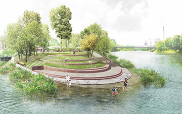 Der Uferbereich am sogenannten Hechtkopf in Bad Cannstatt soll umgestaltet werden. Foto: Stadt Stuttgart