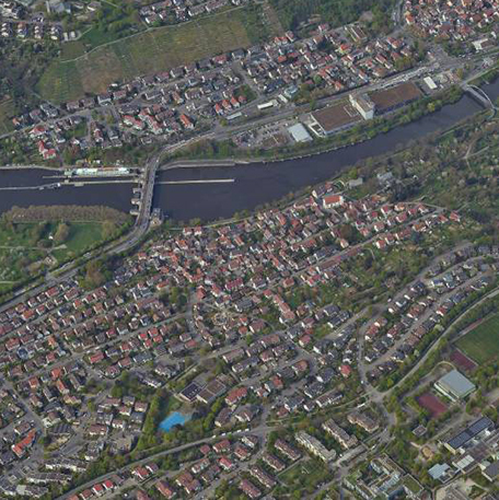 Ein Teil des Stadtbezirks Mühlhausen aus der Luft gesehen. Foto: Stadtmessungsamt/Stadt Stuttgart