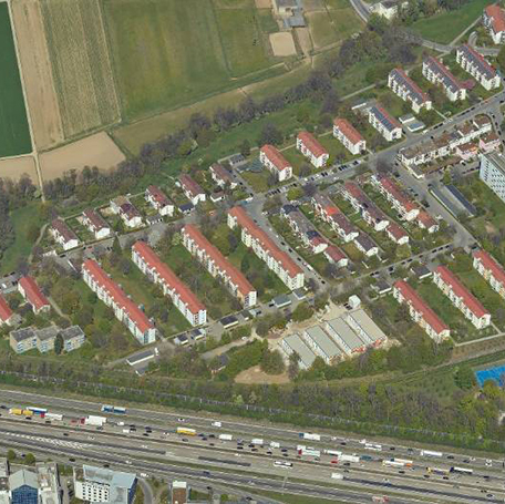 Im westlichen Teil des Fasanenhofs soll durch eine Ergänzung des baulichen Bestandes neuer Wohnraum geschaffen werden. Foto: Stadtmessungsamt