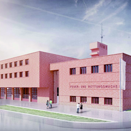 Visualisierung der neuen Feuer- und Rettungswache 5. Foto: BSS Architekten/Stadt Stuttgart