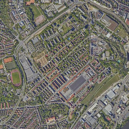 Der Hallschlag in Bad Cannstatt aus der Luft gesehen. Foto: Stadt Stuttgart