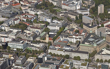 Das Hospitalviertel aus der Luft gesehen. Foto: Stadt Stuttgart