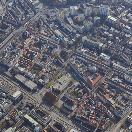 Teile der Leonhardsvorstadt aus der Luft gesehen. Foto: Stadtmessungsamt/Stadt Stuttgart