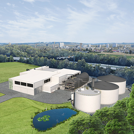 Die neue Bioabfallvergärungsanlage soll in Zuffenhausen entstehen. Grafik: AWS