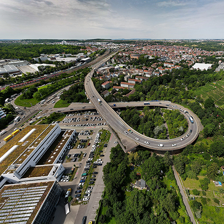 Die Drohnenaufnahme zeigt die Auffahrtsrampe Friedrichswahl. Foto: Thomas Hörner