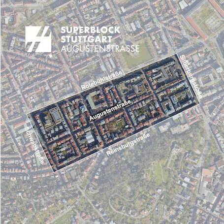 Ein Verkehrsversuch in der Augustenstraße soll zeigen, ob ein Block eingerichtet werden kann. Grafik. Stadt Stuttgart