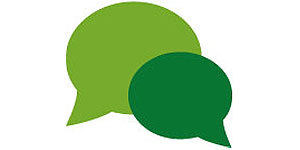 Icon mit grünen Sprechblasen