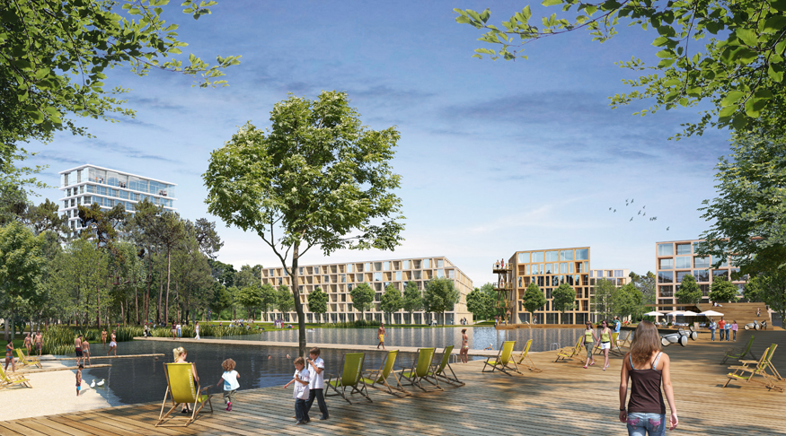 Auf dem Eiermann-Areal soll unter dem Namen Garden-Campus ein neues Stadtquartier entstehen. Foto: Steidle Architekten