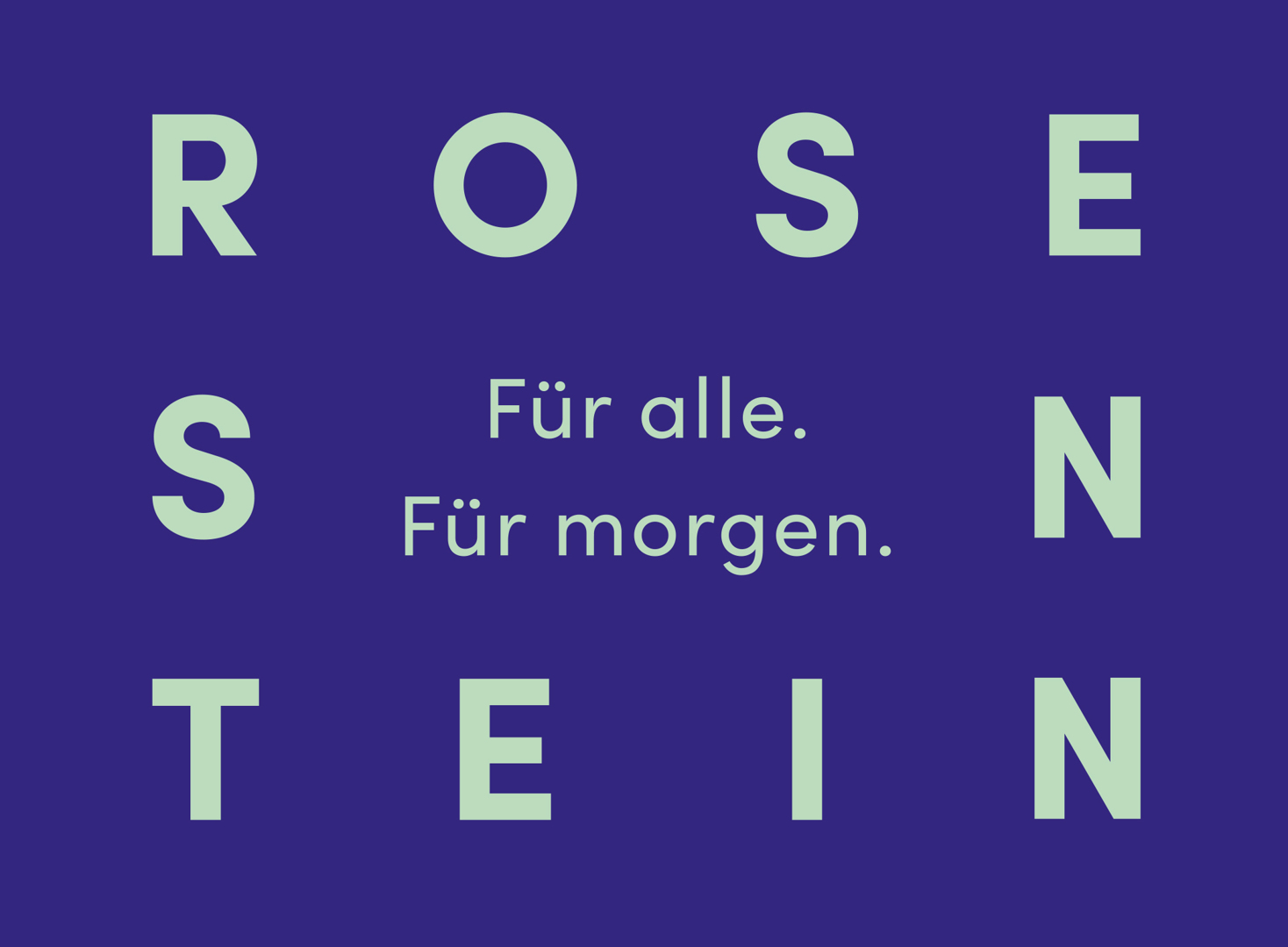 Das Logo und der Claim zur neuen Marke Rosenstein: Für alle. Für morgen. Rechte: Stadt Stuttgart