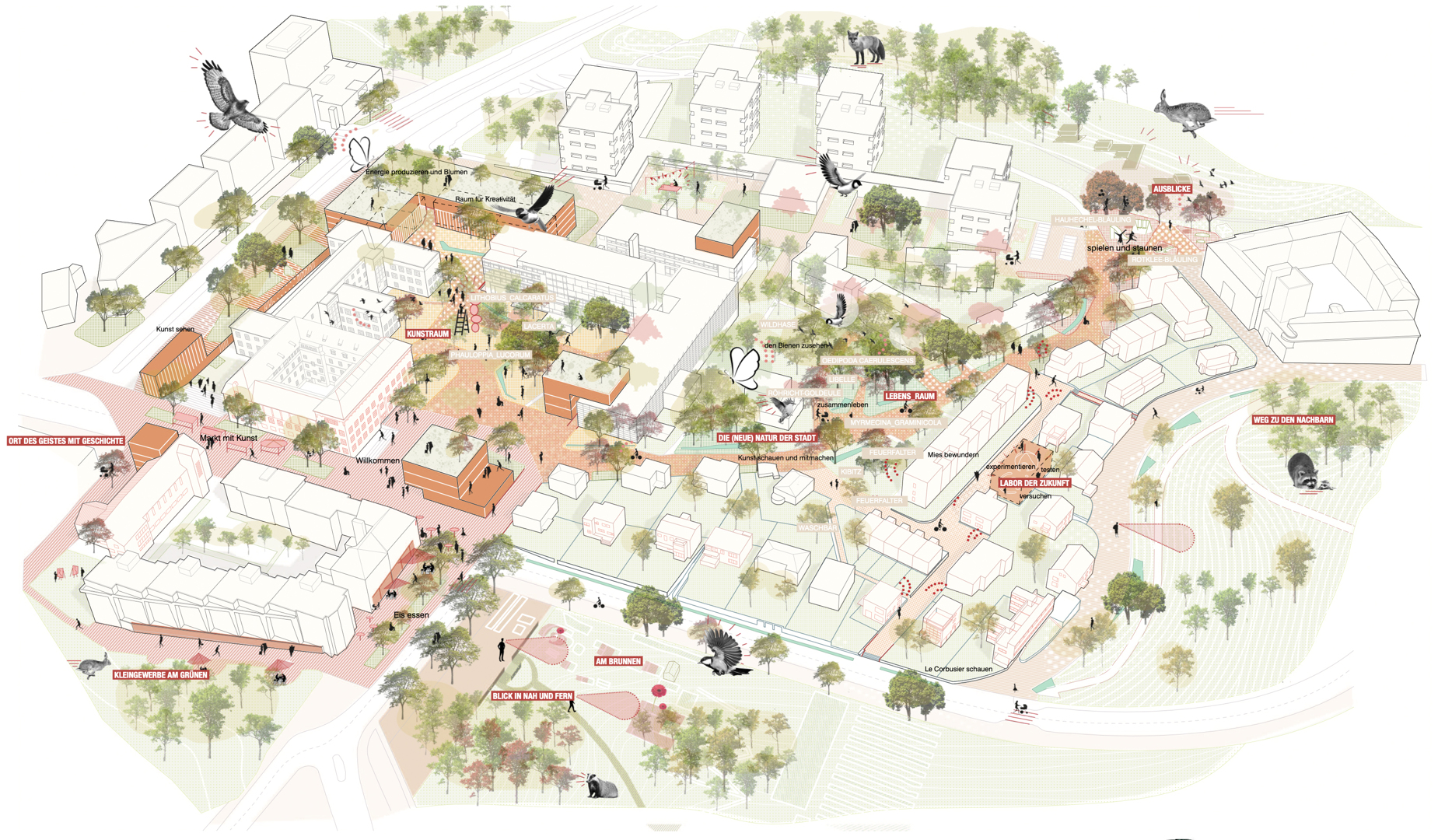 Visualisierung des Entwurfs von UTA Architekten, Stuttgart, und Stadtplaner mit Gutiérrez-Delafuente Arquitectos SLP, Madrid