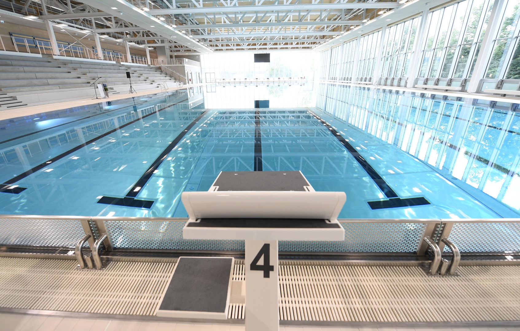 Der Blick vom Startblock in das Becken. Franziska Kraufmann/Stadt Stuttgart