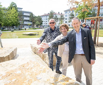 Bürgermeister Dirk Thürnau, Regina Erben und Bernhard Mellert